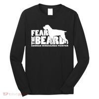 Funny Fear The Beard Gift Funny German Wirehaired Pointer Gift Long Sleeve Shirt thumb 0