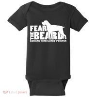 Funny Fear The Beard Gift Funny German Wirehaired Pointer Gift Baby Bodysuit thumb 0