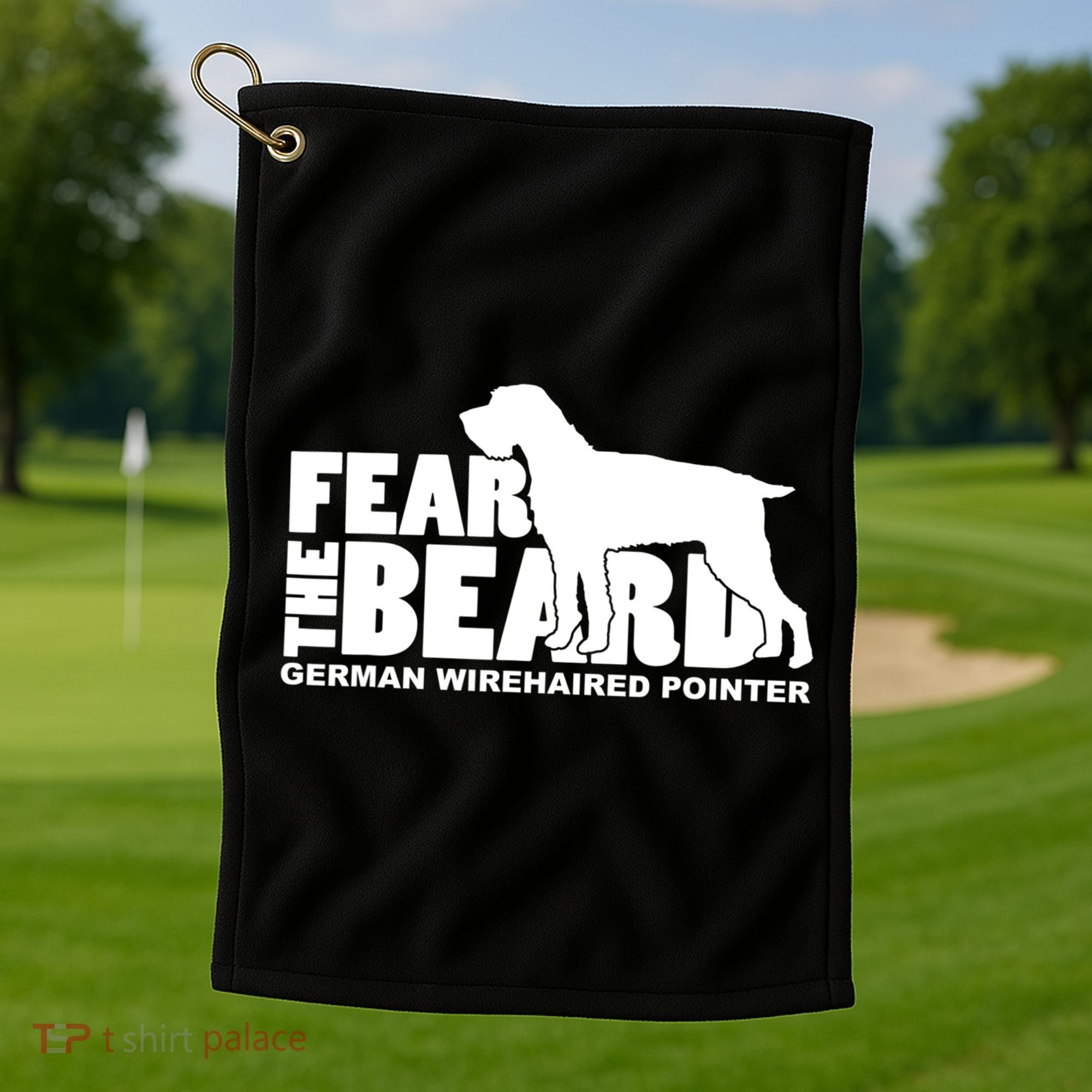 Funny Fear The Beard Gift Funny German Wirehaired Pointer Gift Golf Towel
