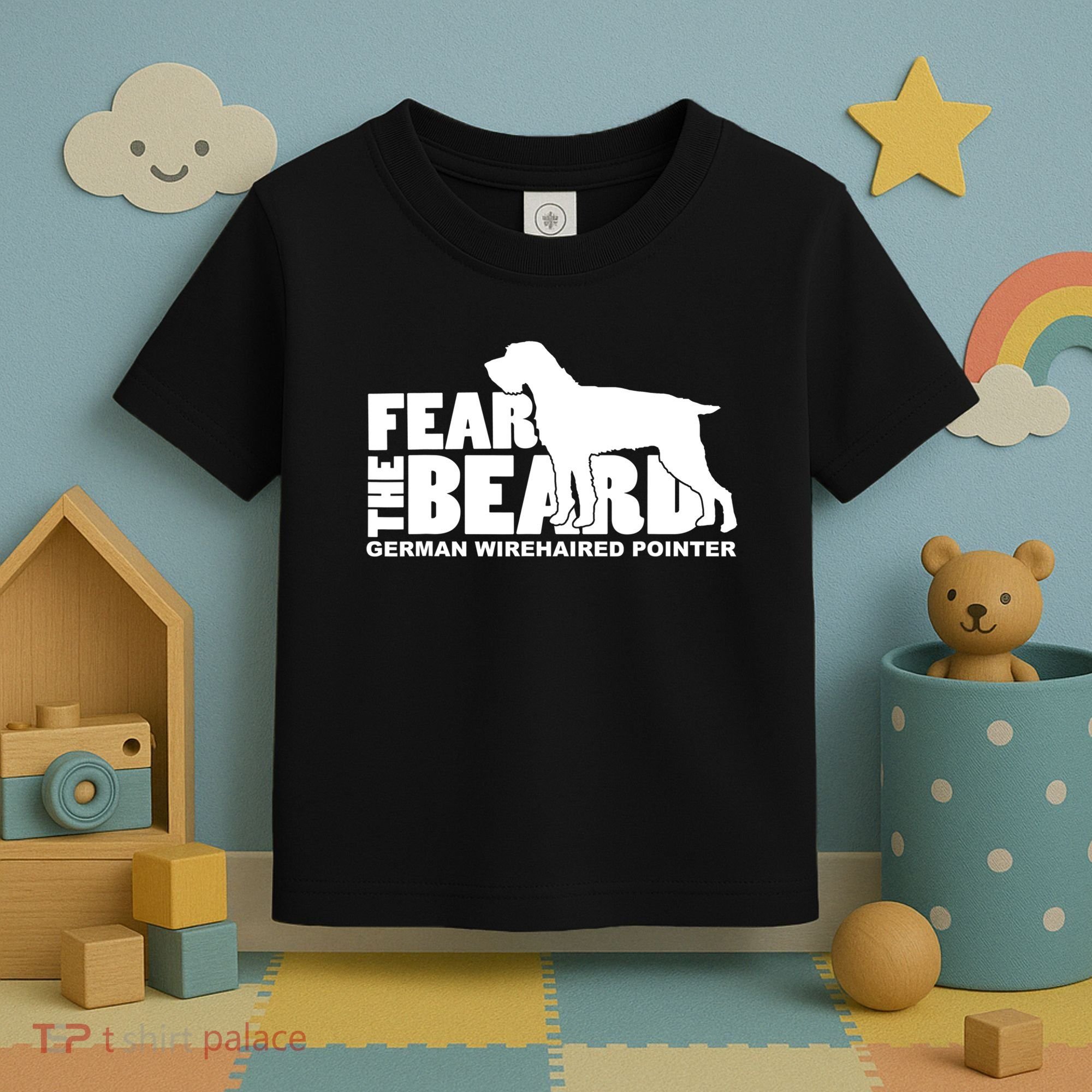 Funny Fear The Beard Gift Funny German Wirehaired Pointer Gift Toddler T-Shirt