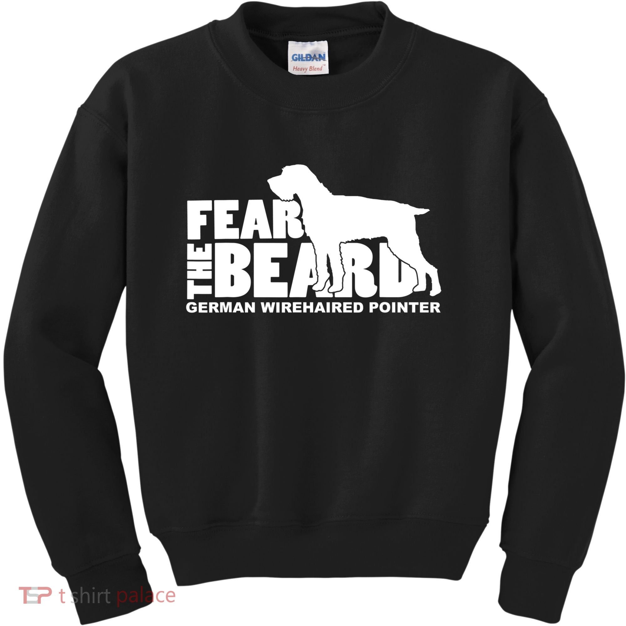 Funny Fear The Beard Gift Funny German Wirehaired Pointer Gift Kids Sweatshirt