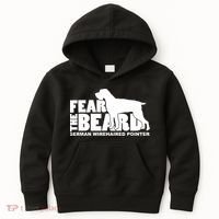 Funny Fear The Beard Gift Funny German Wirehaired Pointer Gift Kids Hoodie thumb 0