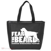 Funny Fear The Beard Gift Funny German Wirehaired Pointer Gift Tote Bag thumb 0