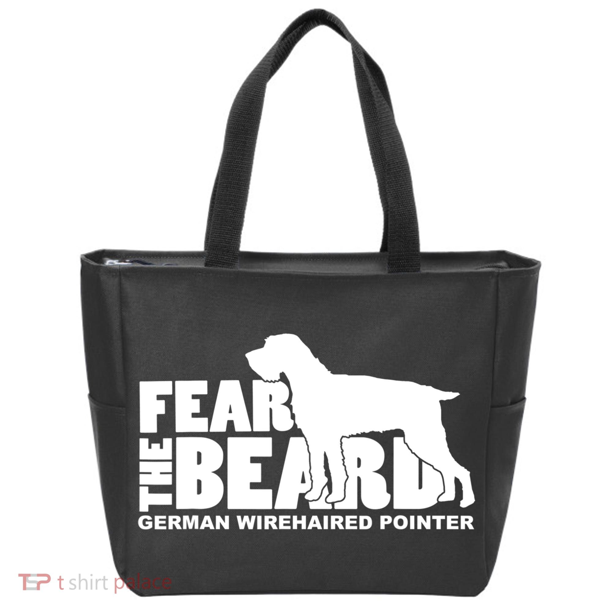 Funny Fear The Beard Gift Funny German Wirehaired Pointer Gift Tote Bag