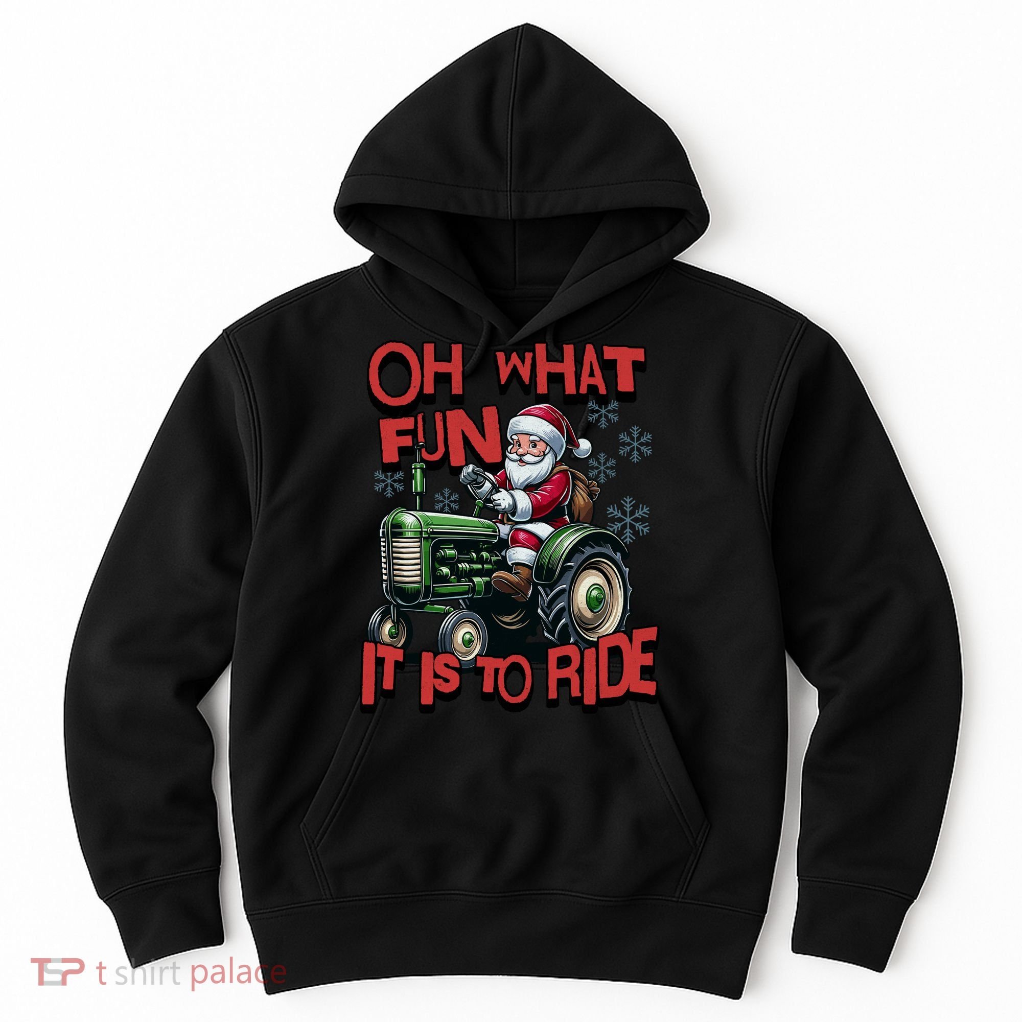 Farm Fun To Ride Santa Tractor Christmas Hoodie
