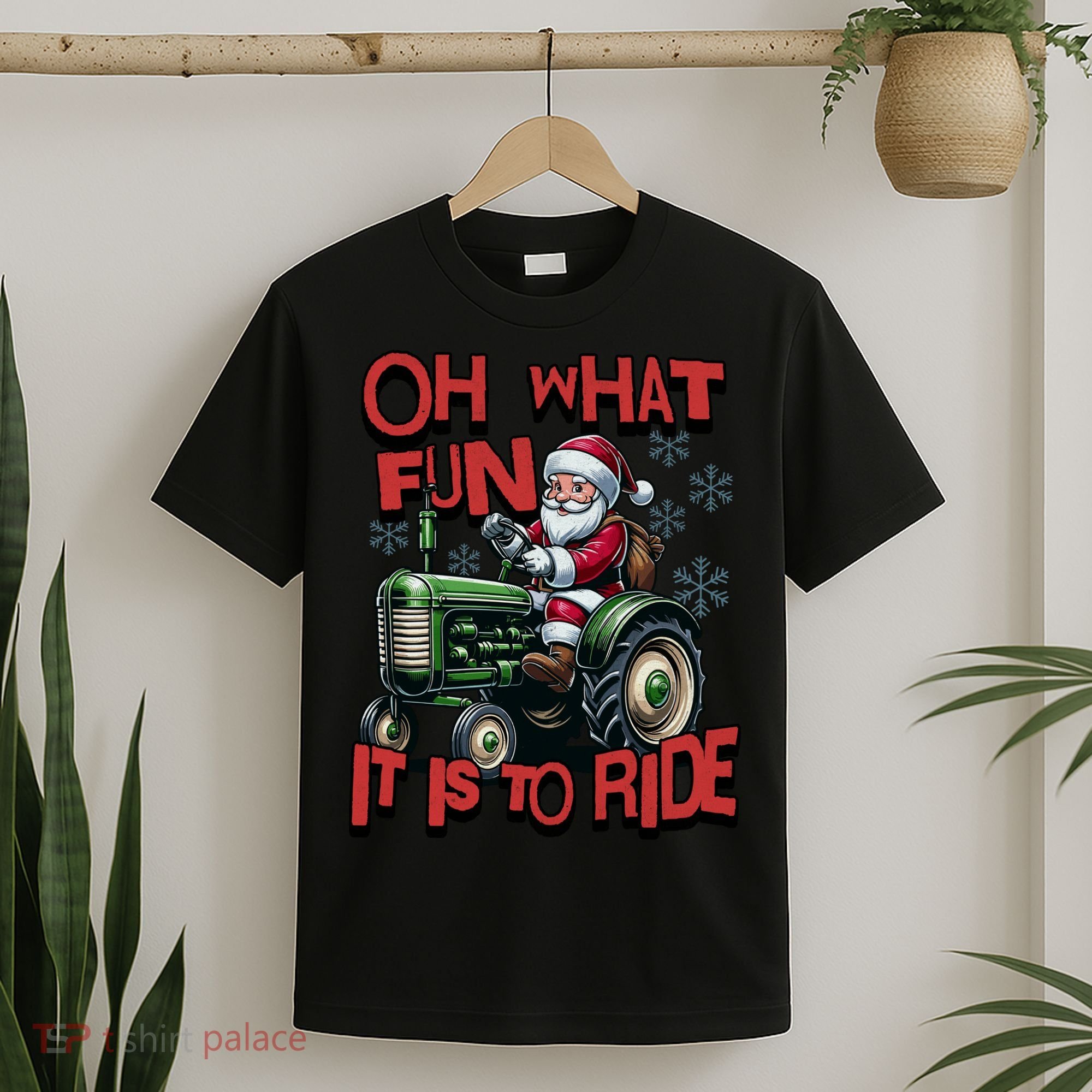 Farm Fun To Ride Santa Tractor Christmas T-Shirt