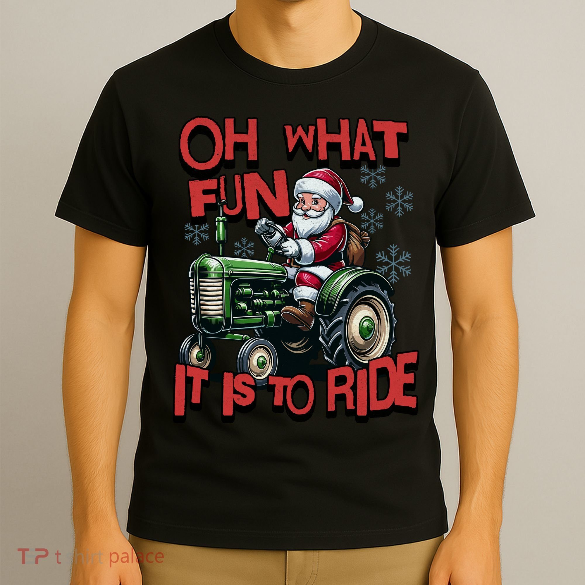 Farm Fun To Ride Santa Tractor Christmas T-Shirt