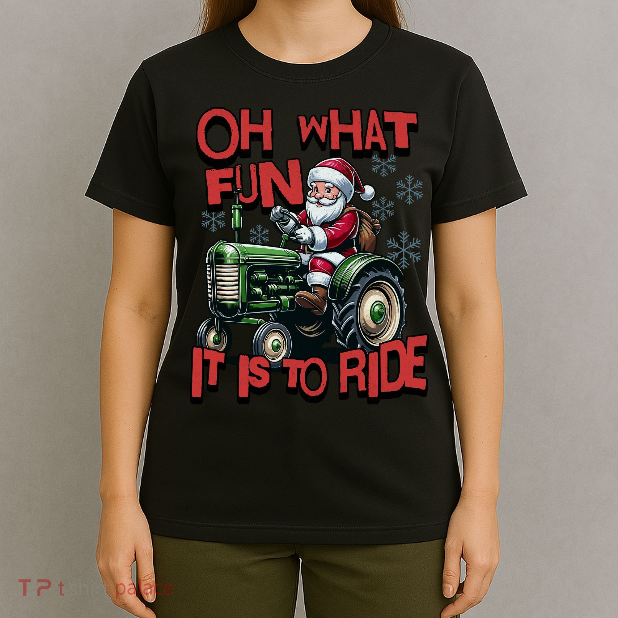Farm Fun To Ride Santa Tractor Christmas T-Shirt