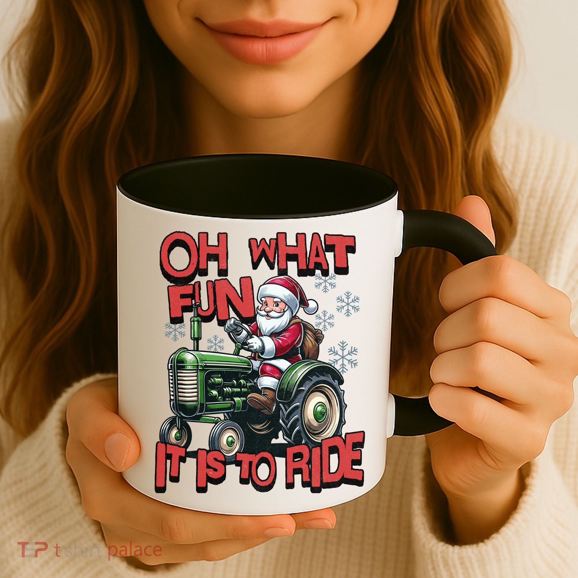 Farm Fun To Ride Santa Tractor Christmas Coffee Mug