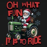 Farm Fun To Ride Santa Tractor Christmas Women's Hoodie thumb 2