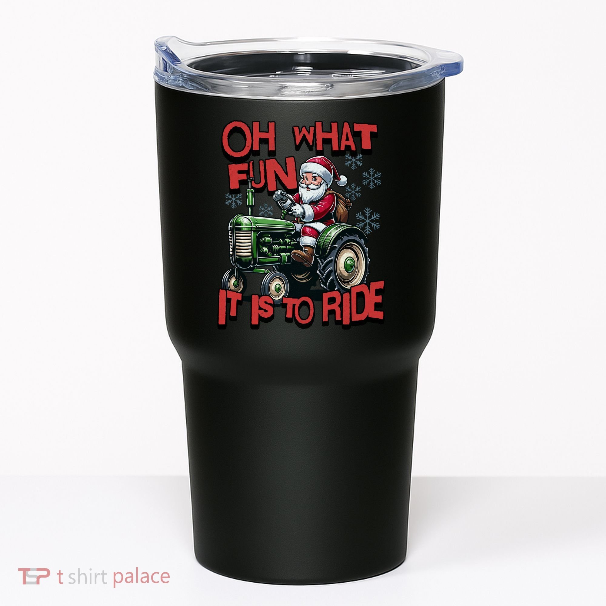 Farm Fun To Ride Santa Tractor Christmas Tumbler