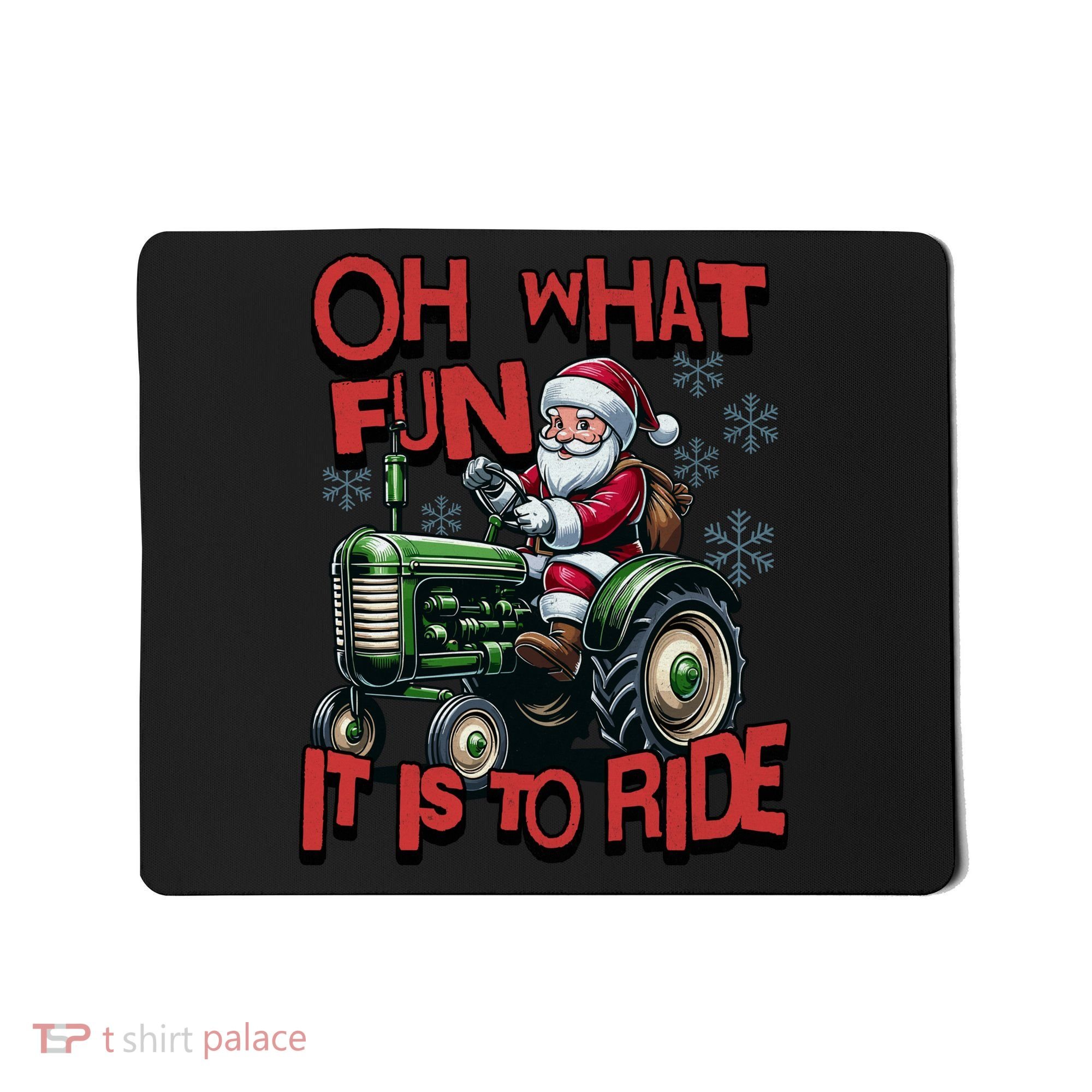 Farm Fun To Ride Santa Tractor Christmas Mousepad