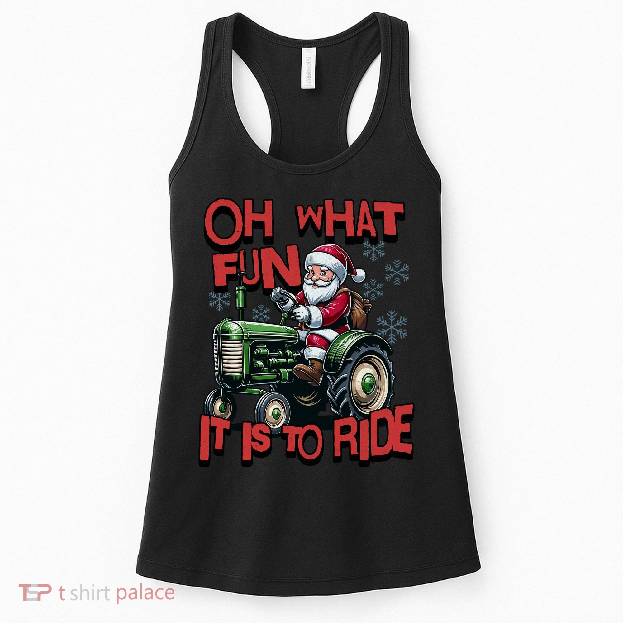 Farm Fun To Ride Santa Tractor Christmas Women's Tank Top