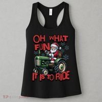 Farm Fun To Ride Santa Tractor Christmas Women's Tank Top thumb 3
