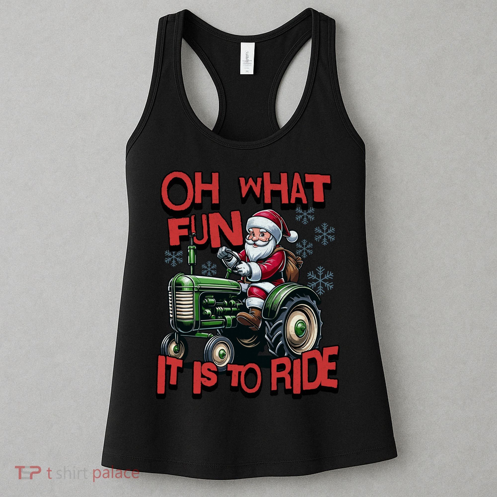 Farm Fun To Ride Santa Tractor Christmas Women's Tank Top