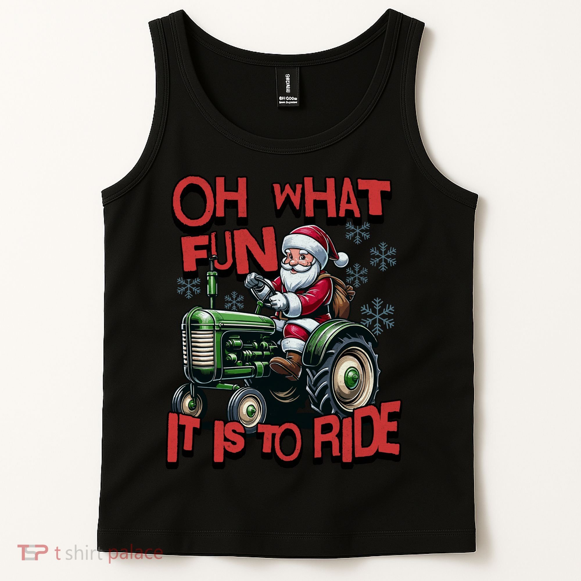 Farm Fun To Ride Santa Tractor Christmas Tank Top