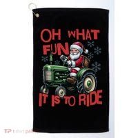 Farm Fun To Ride Santa Tractor Christmas Golf Towel thumb 0