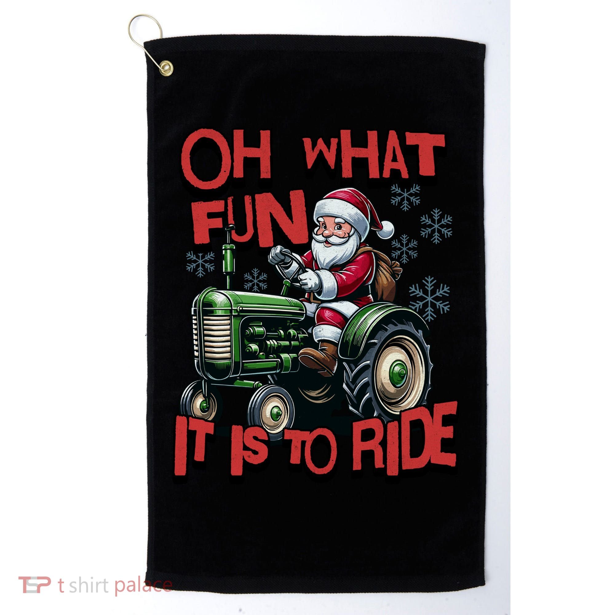 Farm Fun To Ride Santa Tractor Christmas Golf Towel