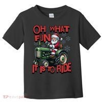 Farm Fun To Ride Santa Tractor Christmas Toddler T-Shirt thumb 0