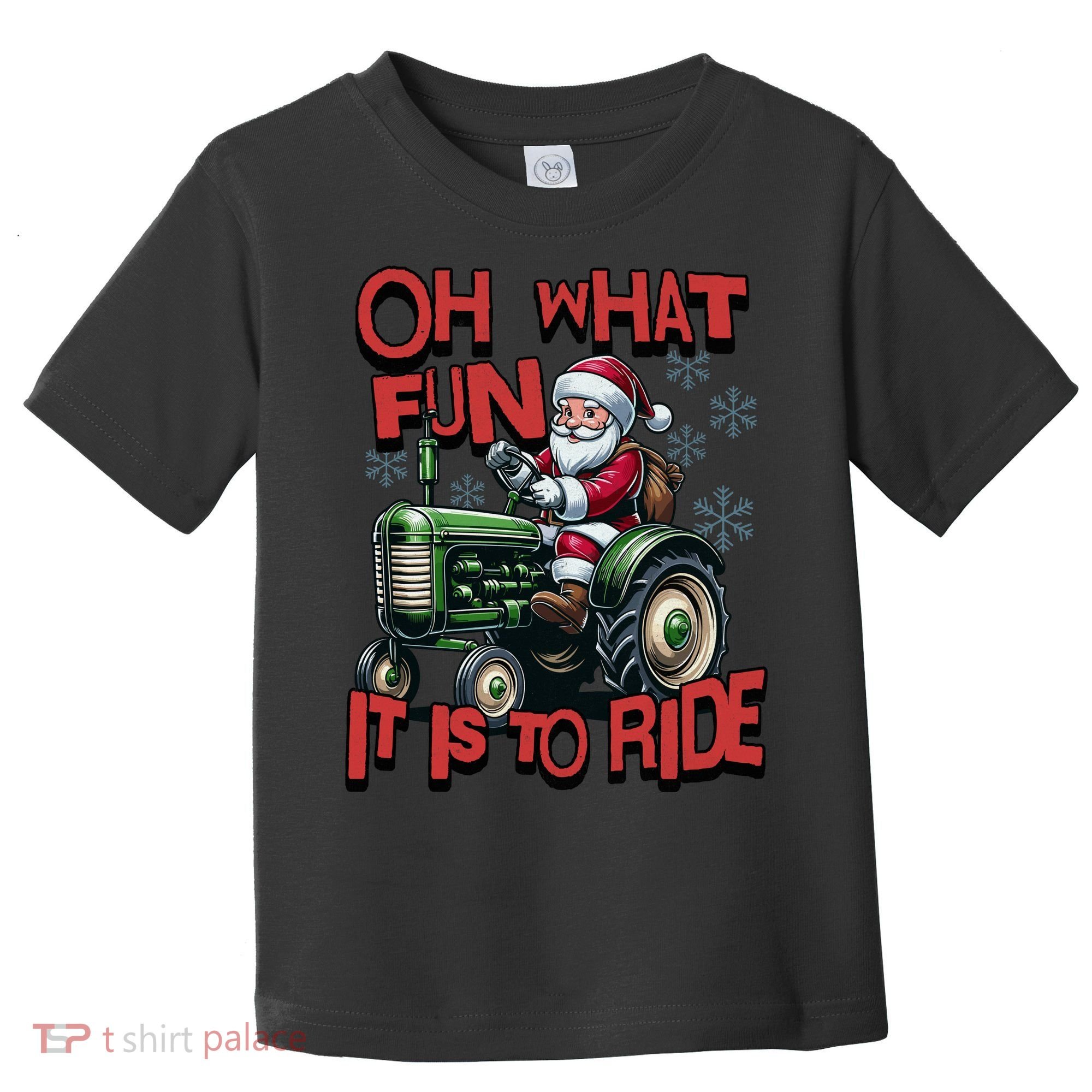 Farm Fun To Ride Santa Tractor Christmas Toddler T-Shirt