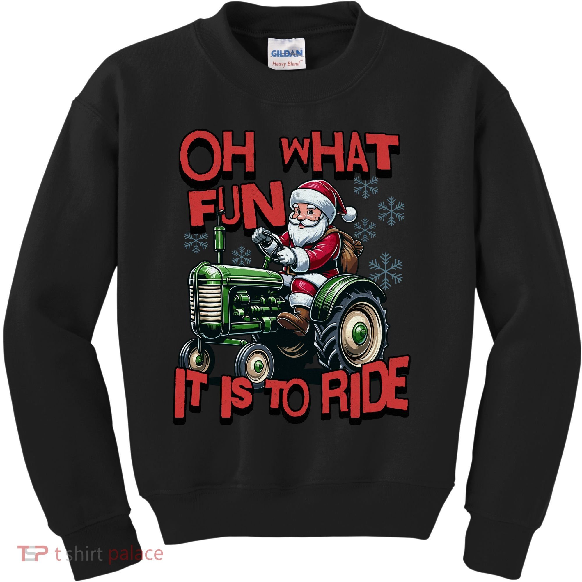 Farm Fun To Ride Santa Tractor Christmas Kids Sweatshirt