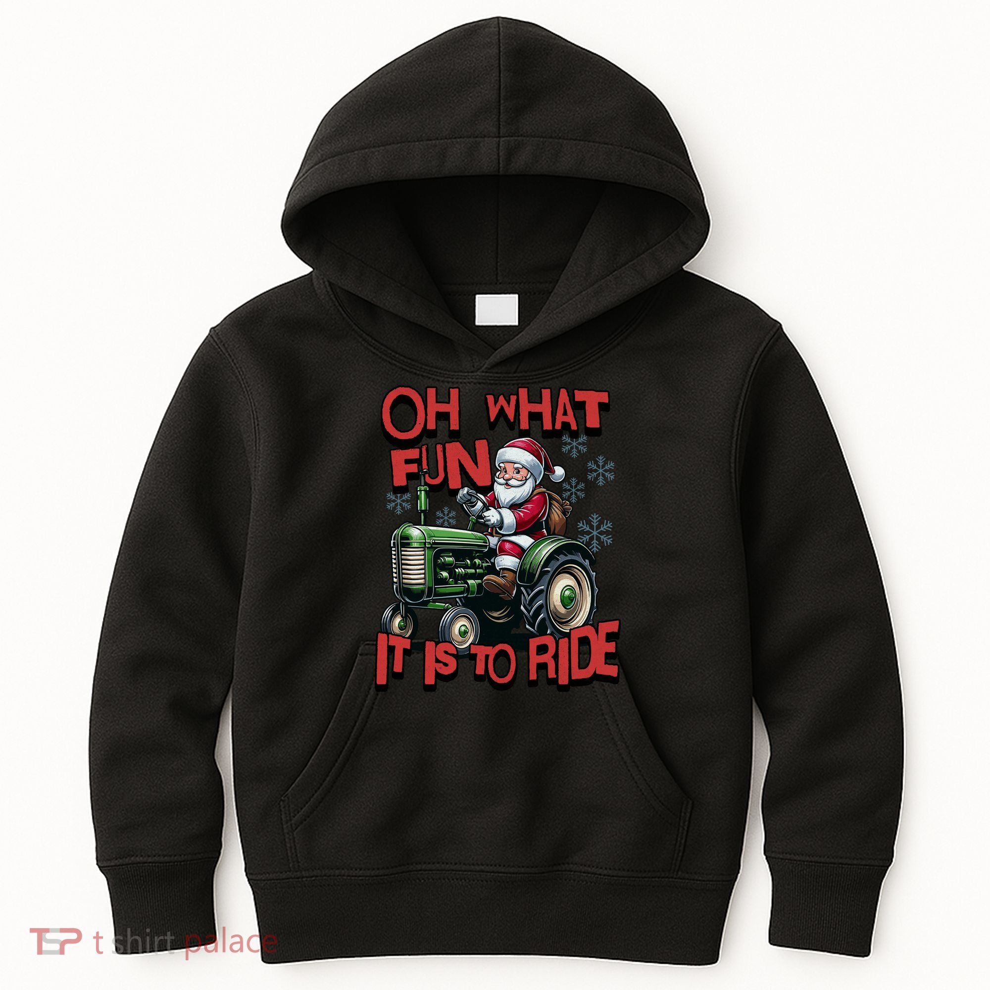Farm Fun To Ride Santa Tractor Christmas Kids Hoodie