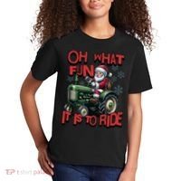 Farm Fun To Ride Santa Tractor Christmas Kids T-Shirt thumb 2