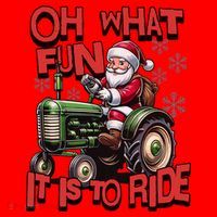 Farm Fun To Ride Santa Tractor Christmas Santa Hat thumb 1
