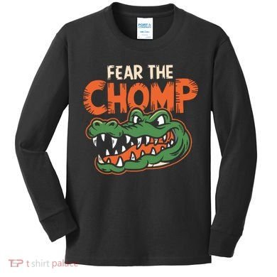 Florida Fear The Chomp Gator Kids Long Sleeve Shirt