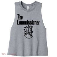 Fantasy Football The Commissioner Funny Women's Racerback Cropped Tank thumb 0