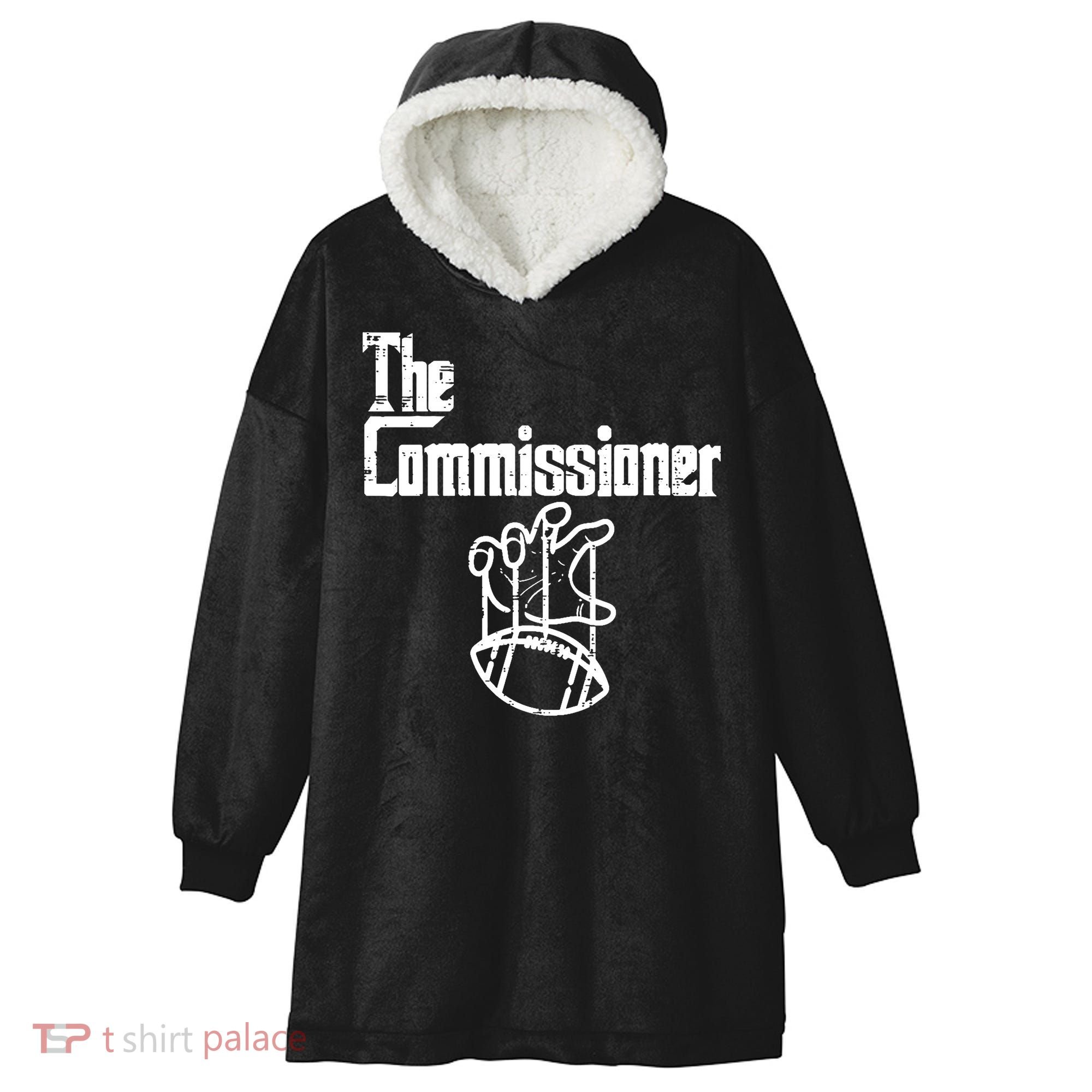 Fantasy Football The Commissioner Funny Hooded Wearable Blanket