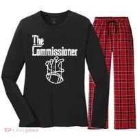Fantasy Football The Commissioner Funny Women's Long Sleeve Flannel Pajama Set  thumb 0