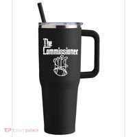 Fantasy Football The Commissioner Funny 40oz Vacuum Insulated Stainless Steel Travel Tumbler thumb 0