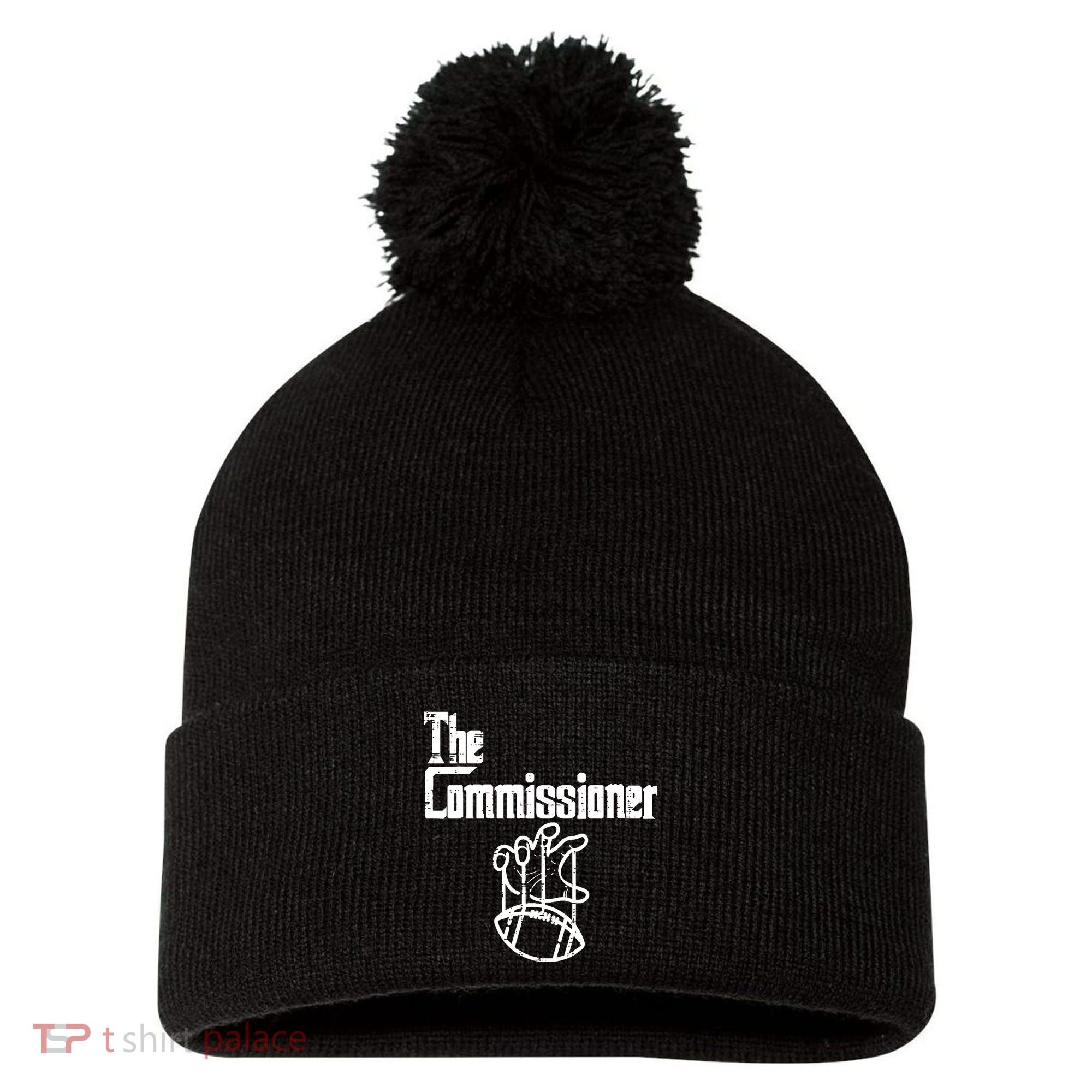 Fantasy Football The Commissioner Funny Pom Pom 12in Knit Beanie