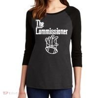 Fantasy Football The Commissioner Funny Women's Tri-Blend 3/4-Sleeve Raglan Shirt thumb 2
