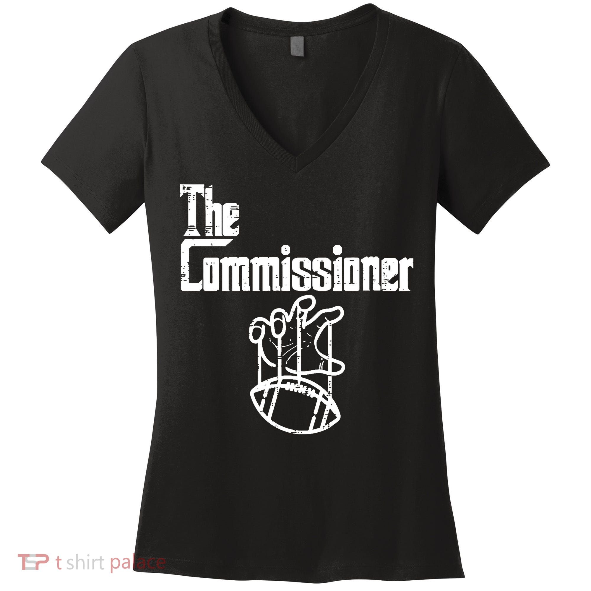 Fantasy Football The Commissioner Funny Women's V-Neck T-Shirt