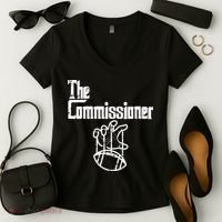 Fantasy Football The Commissioner Funny Women's V-Neck T-Shirt thumb 2