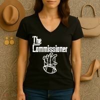 Fantasy Football The Commissioner Funny Women's V-Neck T-Shirt thumb 3