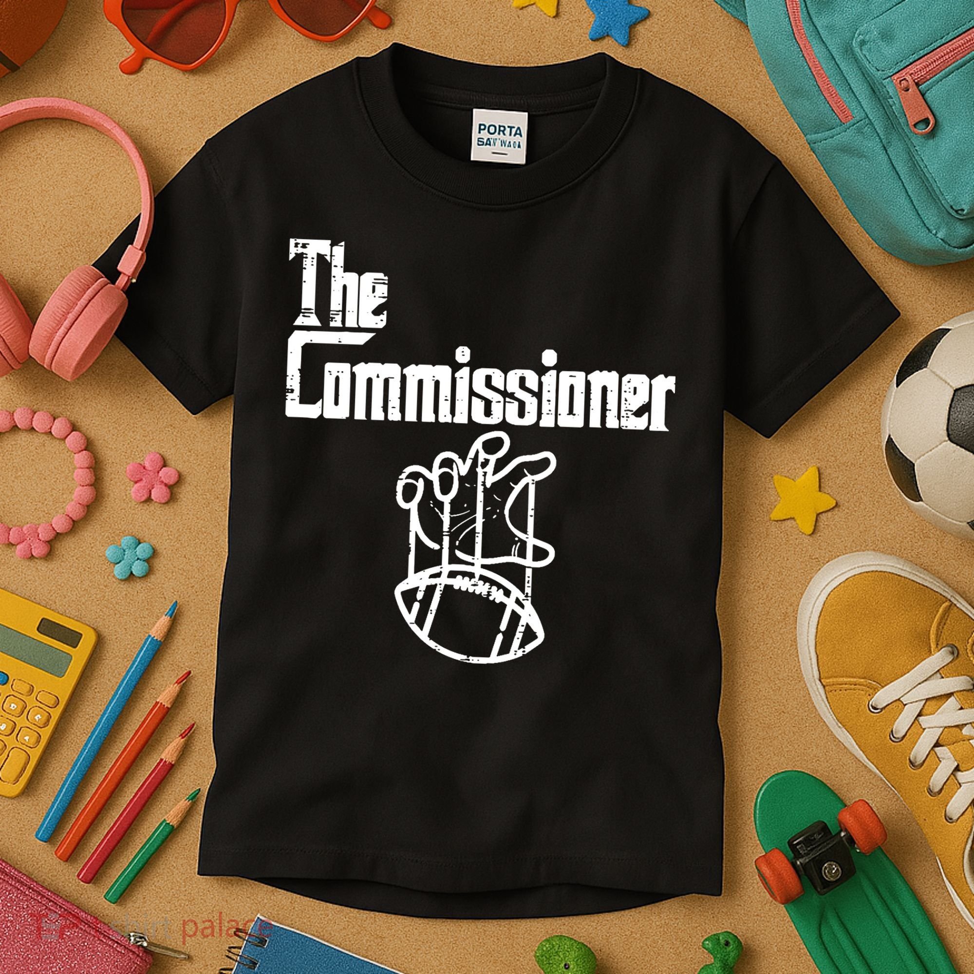 Fantasy Football The Commissioner Funny Kids T-Shirt
