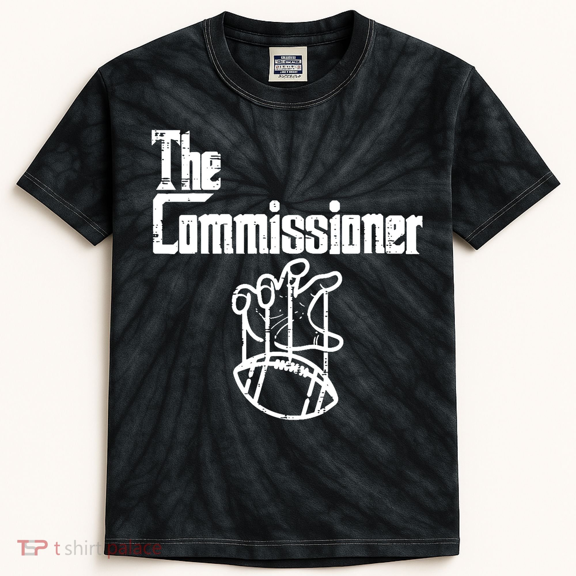 Fantasy Football The Commissioner Funny Kids Tie-Dye T-Shirt