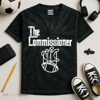 Fantasy Football The Commissioner Funny Kids Tie-Dye T-Shirt thumb 2