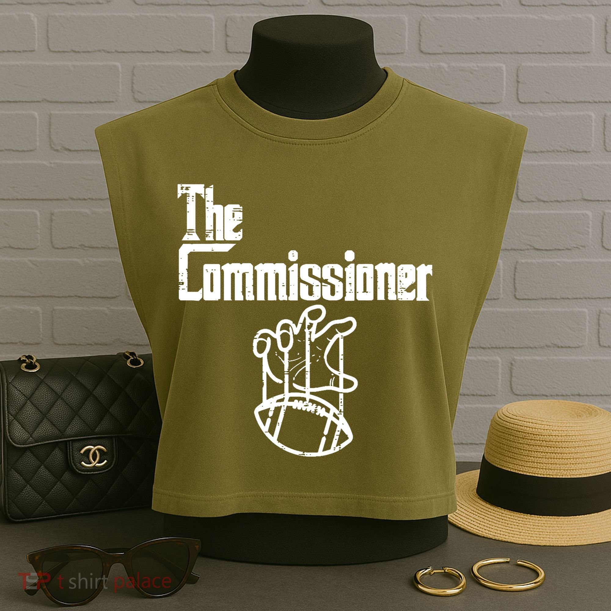 Fantasy Football The Commissioner Funny Garment-Dyed Women's Muscle Tee