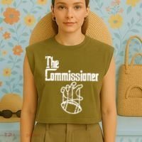 Fantasy Football The Commissioner Funny Garment-Dyed Women's Muscle Tee thumb 4
