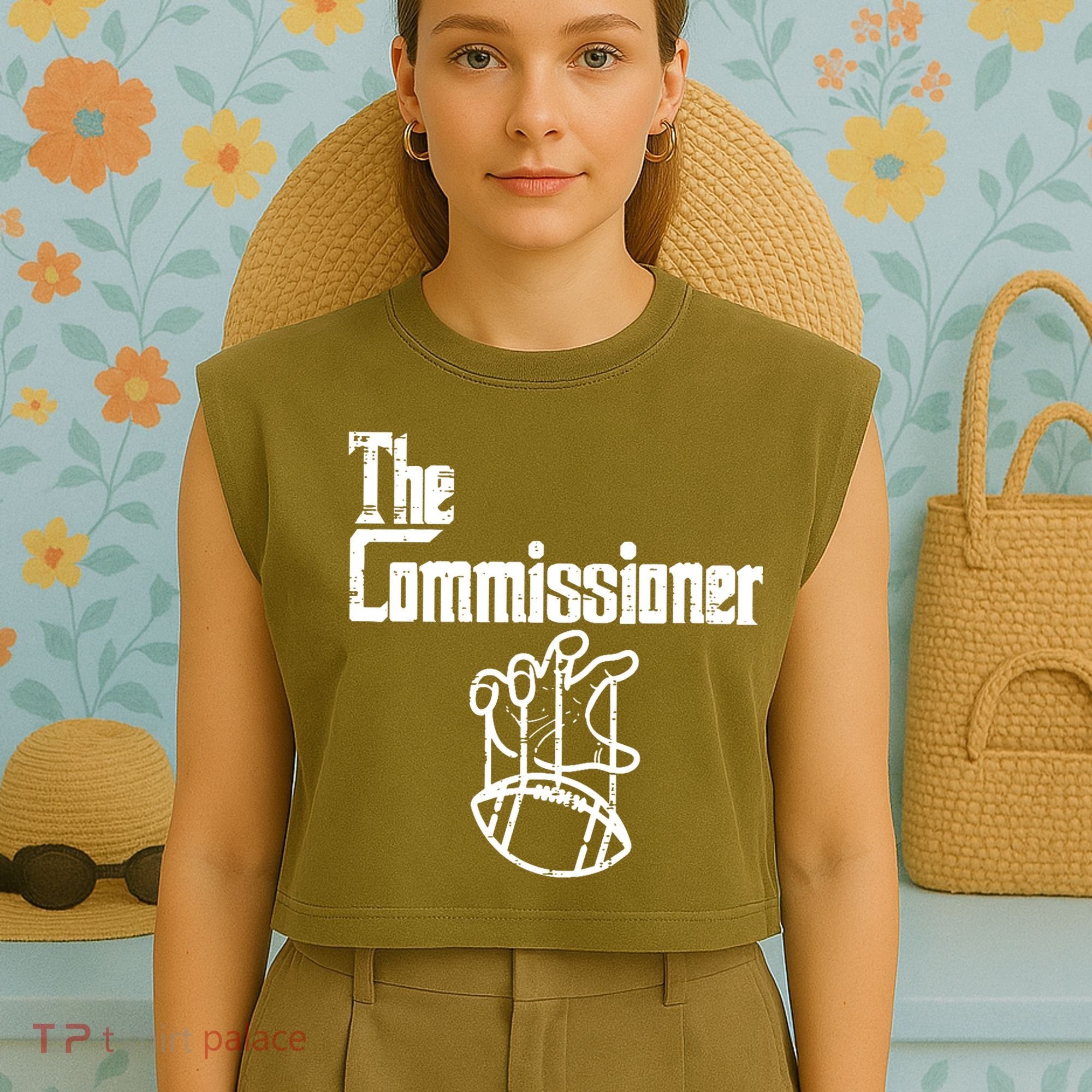 Fantasy Football The Commissioner Funny Garment-Dyed Women's Muscle Tee