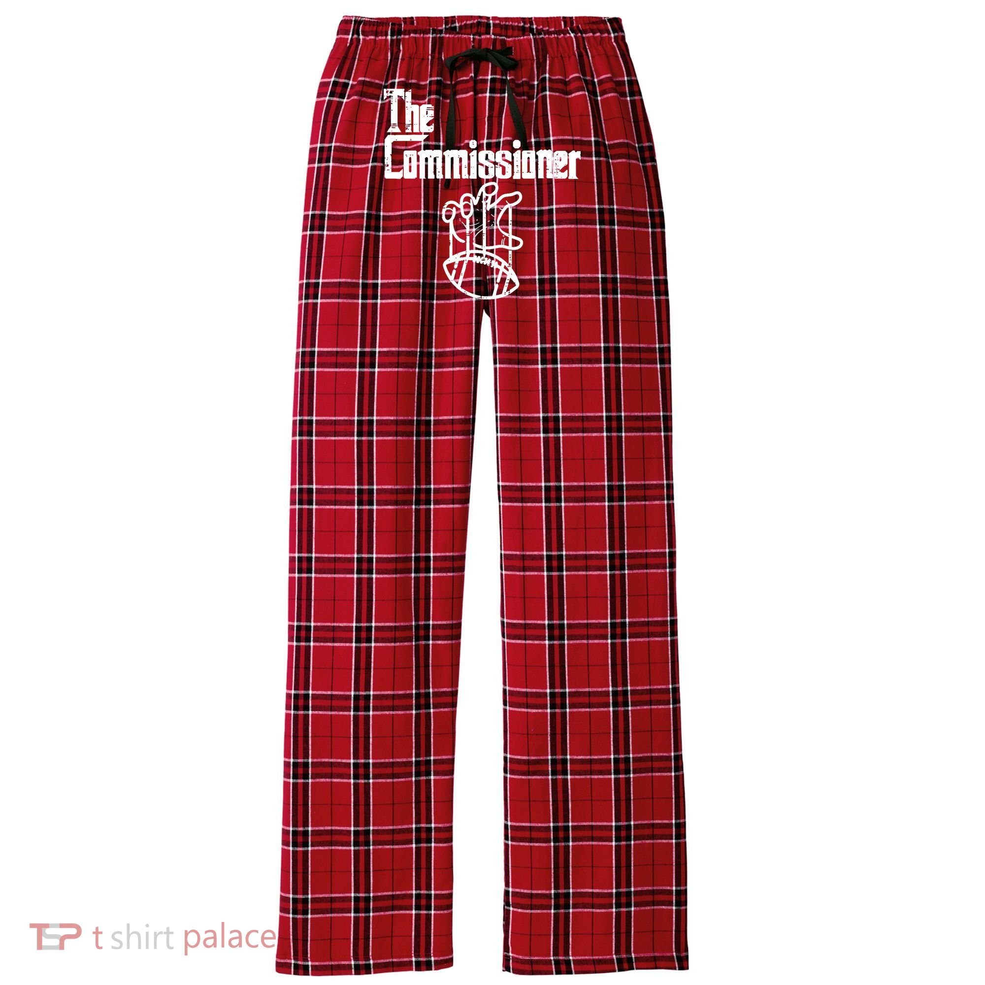 Fantasy Football The Commissioner Funny Women's Flannel Plaid Pajama Pants