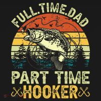 Fishing Full Time Dad Part Time Hooker Funny Bass Dad Visor thumb 3