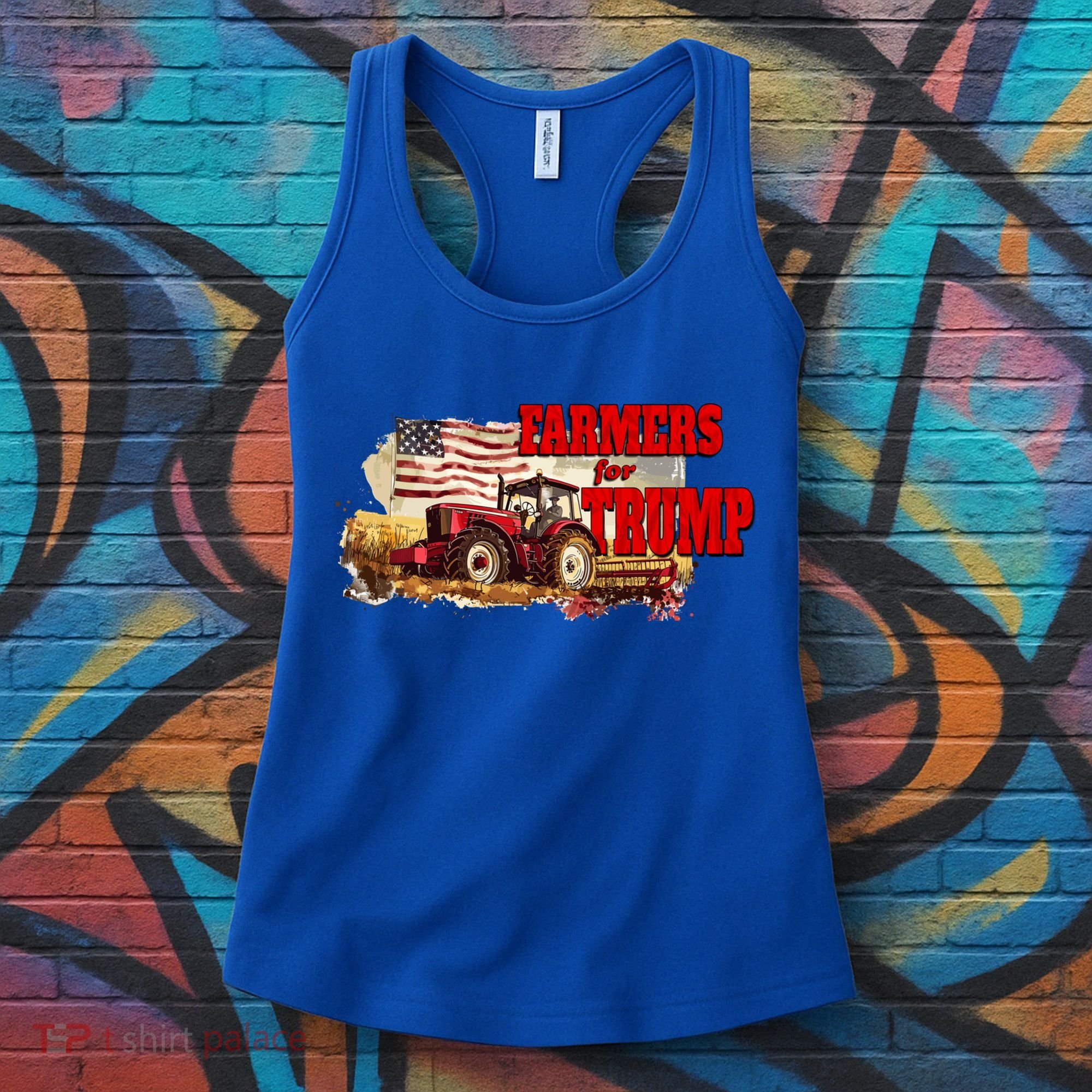 Farmers For Trump Farming American Flag Donald Trump Cool Gift Women's Tank Top