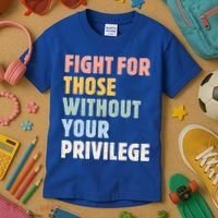 Fight For Those Without Your Privilege Women Rights Feminist Kids T-Shirt thumb 3