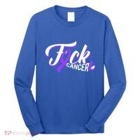 Funny Fuck Testicular Cancer Awareness Gift Cancer Warrior Meaningful Gift Long Sleeve Shirt thumb 0