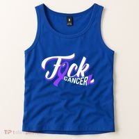 Funny Fuck Testicular Cancer Awareness Gift Cancer Warrior Meaningful Gift Tank Top thumb 2
